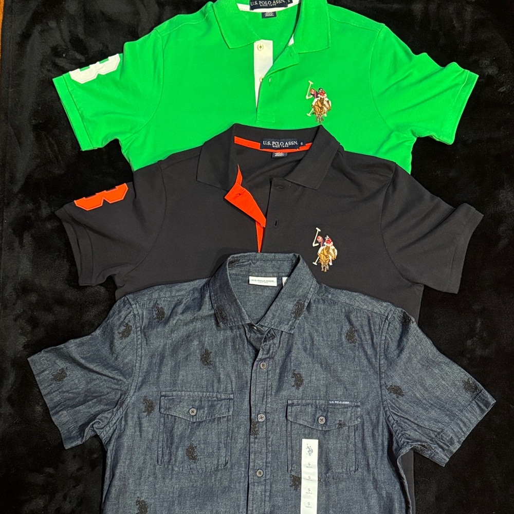 U.S Polo Assn Polo Shirt Set - Green, Black, Denim